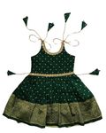 UFB Baby Girls satai pattu Pongal Jacquard Frock Dress (12-18 Months, Green)