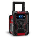 Einhell cordless building site radio TE-CR 18 Li DAB+/FM/BT - Solo Power X-Change (18 V, DAB+, FM, Bluetooth, AUX, USB, automatic station search, TFT colour display, IP65, without battery)