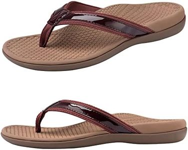 Everhealth Women's Orthotic Flip Flops Arch Support Sandals, Supportive Walking Toe-Post Sandals, Comfort Arch Flip-Flop Sandal for Plantar Fasciitis Flat Feet Heel Pain Relief, Cherry, 8 UK