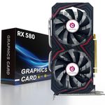 AMD RX 580 8GB Graphics Card, 2048SP 1284MHz GDDR5 256bit Radeon RX580 GPU 8K Video Card with Dual Cooling Fan, HDMI, DP, DVI-Output, PCIE 3.0 for Computer Gaming and Office