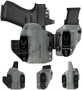 Deerco Appendix Carry Holster Compatible with Glock 19-Soft Surfacefor Comfort Holster with Removable Magazine Pouch,IWB&AIWB Holster Fits G19 Gen1-5;23;32;19X,PSA Dagger& P10C (Charcoal Grey)
