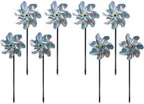 BIRD BLINDER Homarden Premium Repellent Pin Wheels - Sparkly Holographic Wheel Spinners, Scare Birds & Pests - Easy Assembly - Heat-Resistant - 8-Piece Set for Outdoor Garden Decor