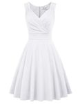 GRACE KARIN 1950s Style Flared A-line Bridesmaids Wedding Dress White CL698-7 XL