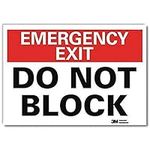 SmartSign by Lyle U7-1079-RD_14X10"Emergency EXIT DO NOT Block" Reflective Self-Adhesive Decal, 14" x 10"