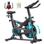 【2026 Upd】Toputure Exercise Bike with APP and Heart Rate, Shock Absorption Spin Bike, Magnetic Resistance, Max 350 lbs,15kg Flywheel, LCD Display, Wasserflaschenhalter, Tabletthalter, Ultra-quiet