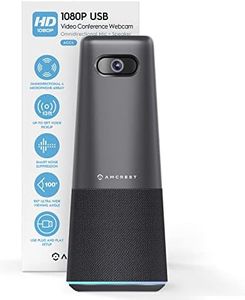 Amcrest ProHD Webcam de conférence 1080p avec microphone et haut-parleur, caméra portable tout-en-un grand angle de 100°, micro vocal de 4 m, suppression intelligente du bruit, USB Plug & Play ACC4