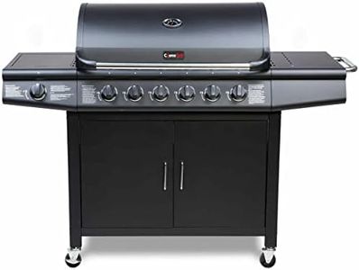 CosmoGrill Pro Deluxe 7 Gas Burner 6+1 Barbecue Grill, Stainless-Steel Warming Rack, Side-Burner, Built-in Temperature Gauge for Home Garden Party Outdoor Cooking (93416)