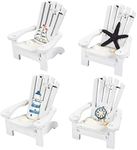 Set of 4 Mini Beach Chair for Bathroom, Nautical Home Decor, Ocean Decorations (4 in)