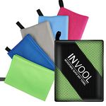 Invool Microfiber Towel, 5 colours (Green) with carry bag - Quick Dry Towel for Travel, Camping, Fitness, Beach, Vacation, Fast Drying and Absorbent