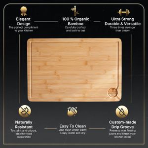 Deer & Oak XL Bamboo Cutting Board – Extra Large Chopping Surface