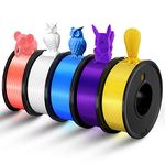 5 Colors PLA Filament 1.75MM 250G 3D Printer PLA Filament 1250G in Total for Child No Clogging & Bubbles Neat Winding High Precision Art Toy Cars Model Temperature 190-210 Degree