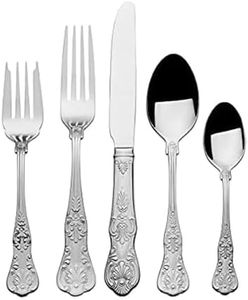 Wallace Queens 65-Piece 18/10 Stainless Steel Flatware Set Silver
