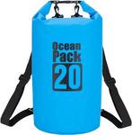 Krivon Waterproof Dry Bag, 20L Roll Top Lightweight Dry Storage Bag Backpack for Travel, Swimming, Boating, Kayaking, Camping and Beach-Multi-Color