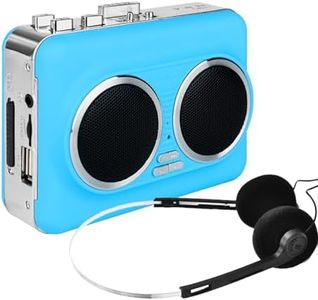 Zipteck Cassette Player Recorder, Portable Cassette to MP3 Converter with USB-C, Built-in Speaker, Audio Tape to Digital Converter, Reverse Recording for Stereo Sound （Blue）