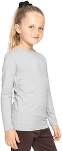 Girl's Long Sleeve Crew Neck Top Heather Gray XX-Large