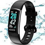 TEMINICE High-End Fitness Trackers HR, Activity Trackers Health Exercise Watch with Heart Rate and Sleep Monitor, Smart Band Calorie / Step Counter, Pedometer Walking for Men & Women (Black)