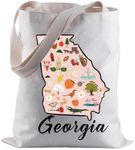 BLUPARK Georgian Map Tote Bag Atlanta Georgia Gift Georgia Travel Shopping Bag Georgia Pride Gift (Georgia)