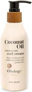 Oliology Coconut Oil Curl Cream - Defines & Enhances Curls & Waves | Botanically Infused | Conditions & Reduces Frizz | Made in USA, Cruelty Free & Paraben Free (8.5oz)