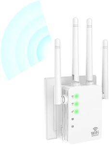 WiFi Extender Signal Booster for Home, Internet Extender WiFi Booster, Long Range up to 12880 Sq Ft and 105 Devices, Internet Extender WiFi Booster, WiFi Repeater with Ethernet Port, Signal Booster