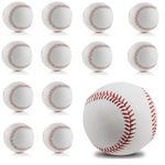 OMYOPY 12 Pack Tballs Training Baseballs Sponge Rubber Core, Reduced Impact Kids Safety Baseballs, Unmarked Tee Ball Practice Baseball for League Play, Pitching, Hitting, Fielding, Autograph, Gifts