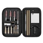 Gun Cleaning Kit for .22 / .357 / .38 / 9mm / .40 / .45, Universal Handgun Cleaning Set, Bronze Bore Brush, Brass Jag, Brass Slotted Tips, Nylon Brushes