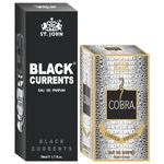 ST.JOHN Perfume for Men & Women, 24 Hours Long Lasting, Cobra Limited Edition 60ml & Black Current 50ml Perfume Body Spray (110ml, Pack of 2)
