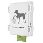 Dog Poop Bag Dispenser Wall Mount Waterproof Outdoor Dog Bag Dispenser | Printed With No Dog Poop Signs For Yard | Stake, Pole, Fence Mount | Fits Home, Porch, Lawn, Yard