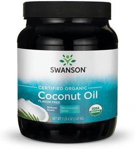 Swanson 100% Certified Organic Flavor Free Coconut Oil Cooking Baking Frying Beauty EFAs MCTs 3 lbs 6 ounces (1.53 kg) Solid Oil