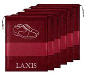 LAXIS - Shoe Bag for Travel & Storage Organizer for Women & Men | Travel Accessories Shoe Bags Pouches | Travel Shoe Cover for Travelling Travel Essentials (Maroon, Pack of 6)