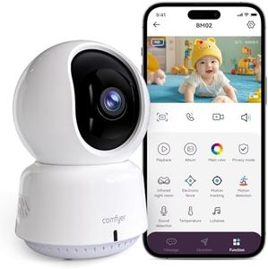 Comfyer Babyphone avec caméra 2K, Fonction Vox, capteur de température, Vision Nocturne, vidéo, 2,4 GHz, Veille Intelligente, interphone, berceuses, Longue durée de Vie de la Batterie