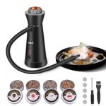 BORUiT Smoking Gun, Portable Aluminum Alloy Smoker Infuser with 4 Pack Wood Chips, Handheld Smoke Gun for Kitchen, Meat, Salmon, Cocktails, Cheese, Barbecue (black)