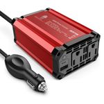 BESTEK 300W Car Power Inverter, DC 12V to 110V Car Inverter with 2 AC Outlets and Dual USB Ports(1 PD65W), Car Plug Adapter Outlet Converter