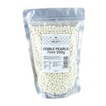 Culpitt Select Edible Pearls | White 7mm Beads, Cake Sprinkle Decorations for Cakes, Cupcakes, Cookies, Ice Cream, and Desserts | 500g