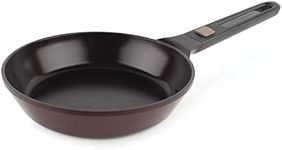 Neoflam MyPan 9.5'' Ceramic Nonstick Frying Pan with Detachable Handle, Frying Pan for Fish, Skillet, Saute, Grill, Stir-Fry, Cake, PFOA-Free, Oven Safe, Dishwasher Safe, Red Ruby