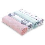 Aden by Aden + Anais Swaddle Blanket, Muslin Blankets for Girls & Boys, Baby Receiving Swaddles, Ideal Newborn Gifts, Unisex Infant Shower Items, Toddler Gift, Wearable Swaddling Set,4 Pk,Pretty Pink