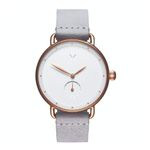 MVMT Analogue Quartz Watch for Women with Grey Leather Strap - D-FR01-RGGR