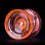 MAGICYOYO K2 Plus Crystal Yoyo, Professional Fingerspin Trick Yoyo for Kids/Adults, Responsive Yoyo for Beginner, Replacement Unresponsive Bearing with 6 Yoyo Strings+Bearing Remover (Crystal Orange)