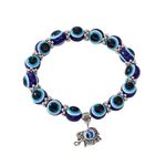 SBI Jewelry Women Evil Eye Lucky Charm Bracelet Turtle Hamsa Hand Elephant Beaded Stretched Friendship Spiritual Protection Bracelet Men Couple Birthday Anniversary, no gemstone