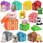 Learning Toys for 1 2 3+ Year Old Toddlers, 20pcs Farm Animals Barn Toys Finger Puppets for Kids,Montessori Counting Matching & Color Sorting Toy Set,Easter Christmas Birthday Gift for Baby Boys Girls