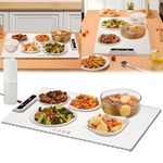 TAUDI Full Surface Heating Rollable Portable Food Warmer Electric - Silicone Heating Mat for Food, 3 Temperature Settings, Dining Table Tray, Hotplate Warmers