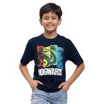 Kidsville Regular Fit Harry Potter Printed Navy Blue Tshirt for Boys