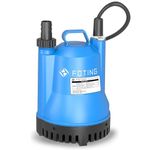 1676 GPH Submersible Water Pump 1/4 HP Utility Pump, Electric Water Pump Thermoplastic Sump Pump Portable for Basement Pool Draining Hot Tubs Garden Pond with 25ft Long Power Cord