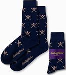 AUSCUFFLINKS Baseball Fan Socks For Him | Base Ball Coach Fun Socks Gift for Her | Baseball Player Happy Gift Socks Quirky Novelty Present for Dad | Socks for Mum (BASEBALL CROSS)