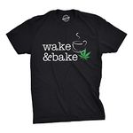 Mens Wake and Bake Tshirt Funny Morning Marijuana Legalization Tee for Guys Mens Funny T Shirts 420 T Shirt for Men Funny Coffee T Shirt Novelty Tees for Black XXL