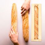 French Bread Bags 50Pcs Bakery Bags with Window Kraft Paper Loaf Packaging Bread Storage Bags Large Baguette Bread Bags Bread Poly Bags for Homemade Bread (14x 4.4X 1.6inch, Blank Kraft)