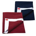 LuvLap Instadry Anti-Piling Fleece Extra Absorbent Quick Dry Sheet for baby, Baby Bed Protector, Waterproof baby sheet, Small size 50x70cm, Pack of 2, Maroon & Navy Blue