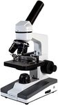 C & A Scientific Premiere MSK-01L Basic Monocular Compound Microscope, 10x Eyepiece, 40x-400x Magnification, Brightfield, LED Illumination, Mechanical Stage, 110V