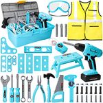 LOYO Kids Tool Set - 50Pcs Toddler Tool Set with Kids Tool Box & Electric Toy Drill, Construction Toys Play for Toddler Boys Age 3 4 5 6 7 Years Old