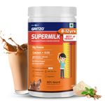 Gritzo Kid Supermilk Height+ (8-12 Years Boys)-Double Chocolate, 400G|10G Protein, Zero Refined Sugar, 21 Vitamins & Minerals, Powder