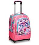 SJ GANG Rolling backpack, Wheeled Book Bag, 2 in 1, Backpack + Trolley, for Teen, Girls&Boys, For School, Sport, Free Time, Laptop Sleeve, Italian Design, multicolor with Butterflies!